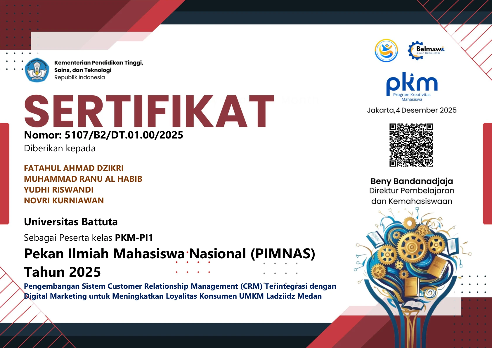 38th PIMNAS Participant in PKM-PI 2025
